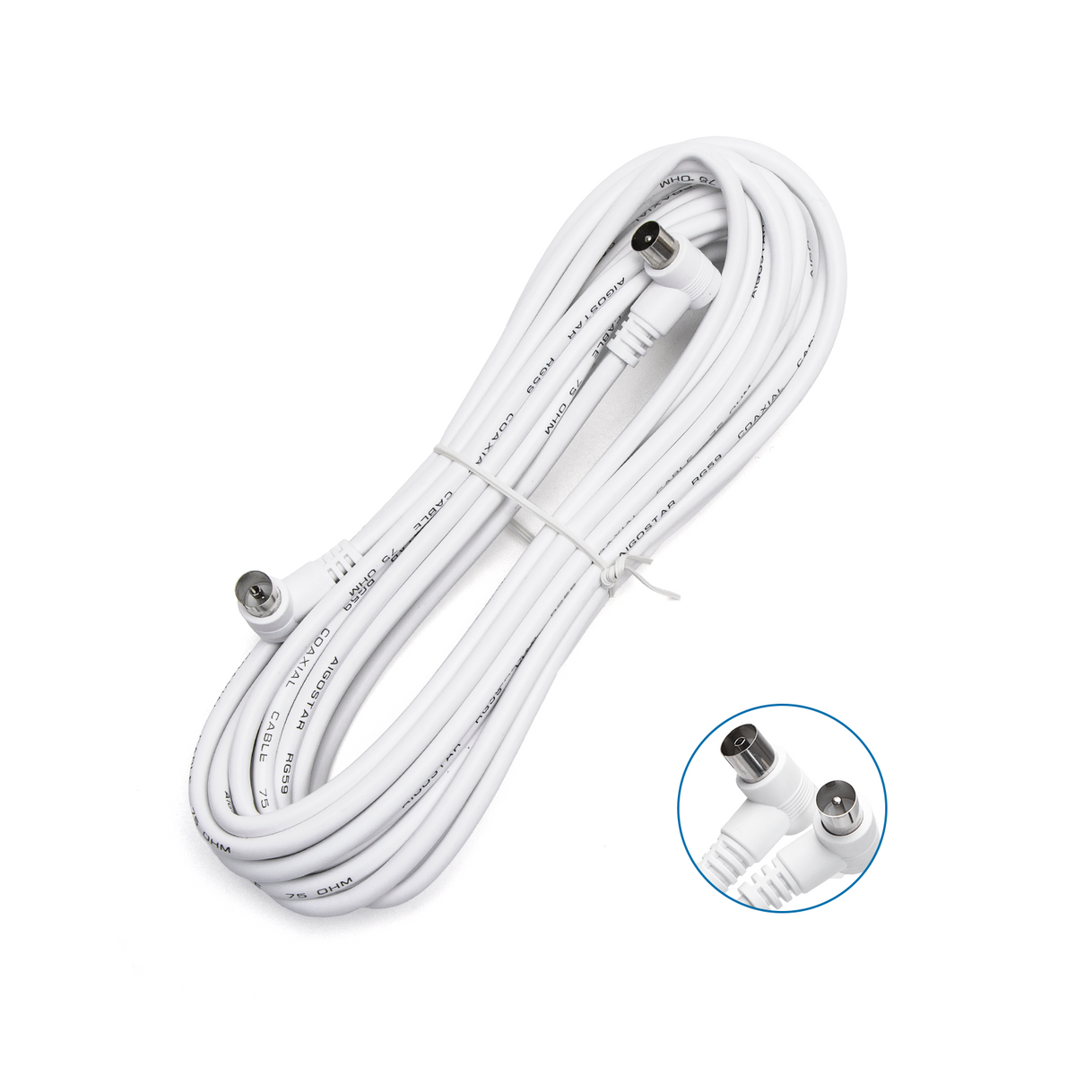 Cavo TV Per Antenna Maschio/Femmina 8mt Bianco Aigostar