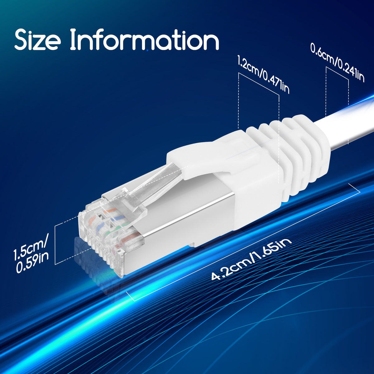Cavo di Rete Ethernet Piatto cat.7 Bianco 3 Metri Aigostar