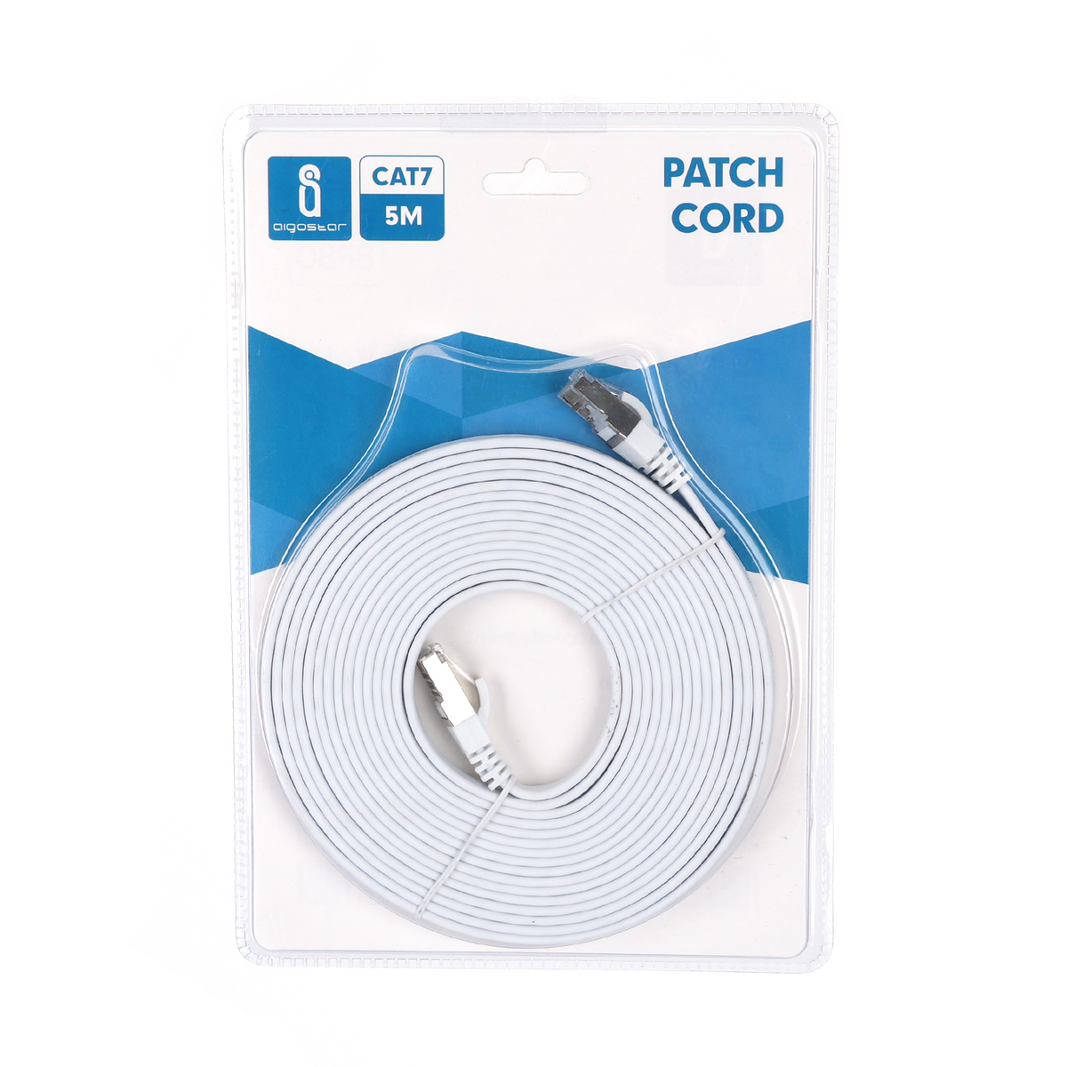 Cavo di Rete Ethernet Piatto cat.7 Bianco 5 Metri Aigostar
