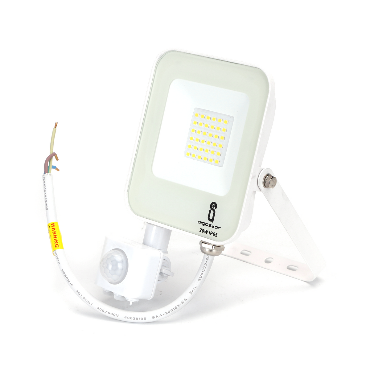Faro Proiettore Led 20W Bianco IP65 4000K Con Sensore Crepuscolare Movimento