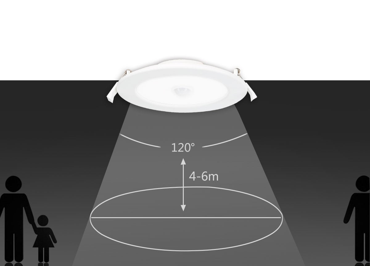 Faretto Led Rotondo 24W con Sensore Di Movimento 6000k Luce Fredda