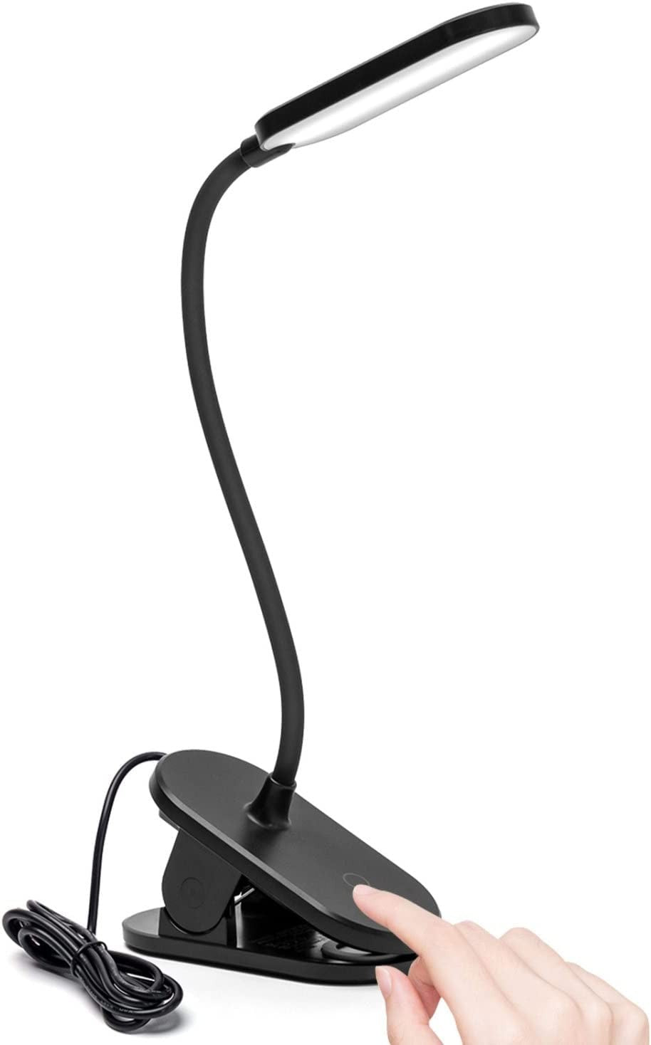 Aigostar Lampada da Tavolo LED clip 2,5W 4000K 160lm Dimmerabile Nera