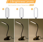 Aigostar Lampada da Tavolo LED clip 2,5W 4000K 160lm Dimmerabile Nera