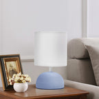 Aigostar Lampada da Tavolo Abat Jour in Ceramica Bianca e Azzurra E14