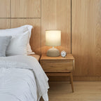 Aigostar Lampada da Tavolo Abat Jour in Ceramica Bianca e Marrone E14