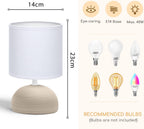 Aigostar Lampada da Tavolo Abat Jour in Ceramica Bianca e Marrone E14