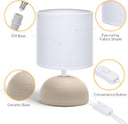 Aigostar Lampada da Tavolo Abat Jour in Ceramica Bianca e Marrone E14