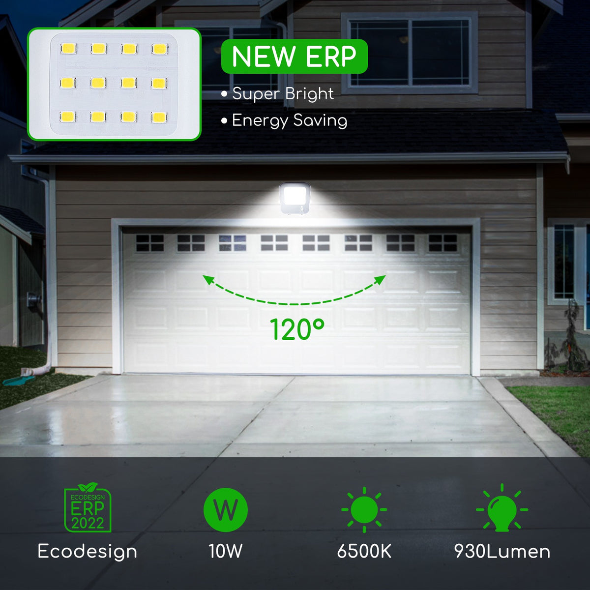 Faro Proiettore Led 10W Nero da Esterno IP65 Bianco Naturale 4000K