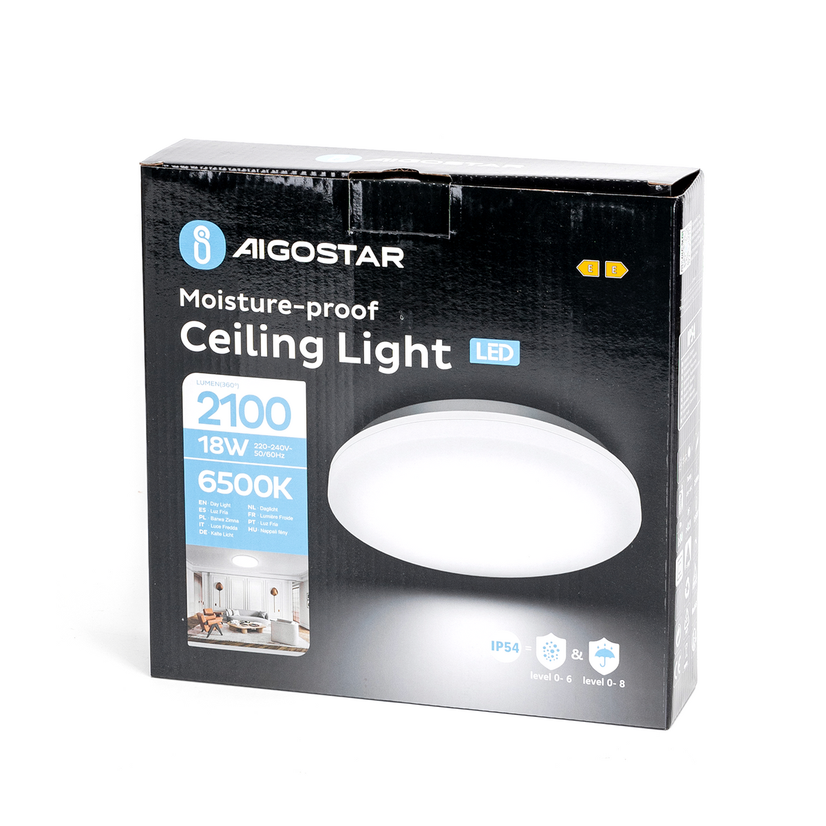 Plafoniera Led da Soffitto Impermeabile IP54 18W 2100LM Luce Fredda 6500K