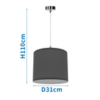 Lampadario da Soffitto Grigio 1 x E27 max 40W Aigostar