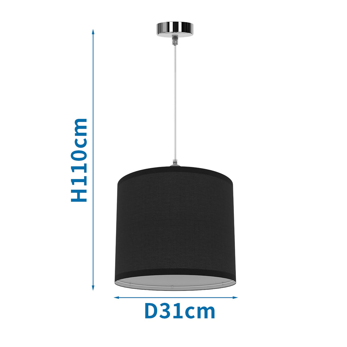 Lampadario da Soffitto Nero 1 x E27 max 60W Aigostar