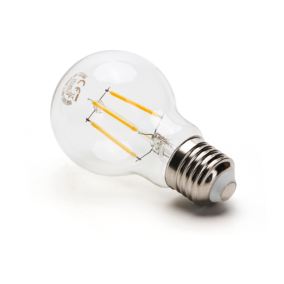 Lampadina Led a Filamento E27 A60 a Bulbo 6W Bianco Caldo 2700K