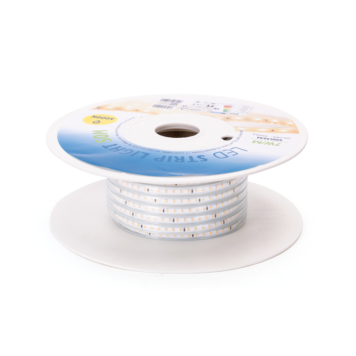 Striscia Led ARIEL 220V 2835 IP65 7W Al Metro Luce Calda 3000K