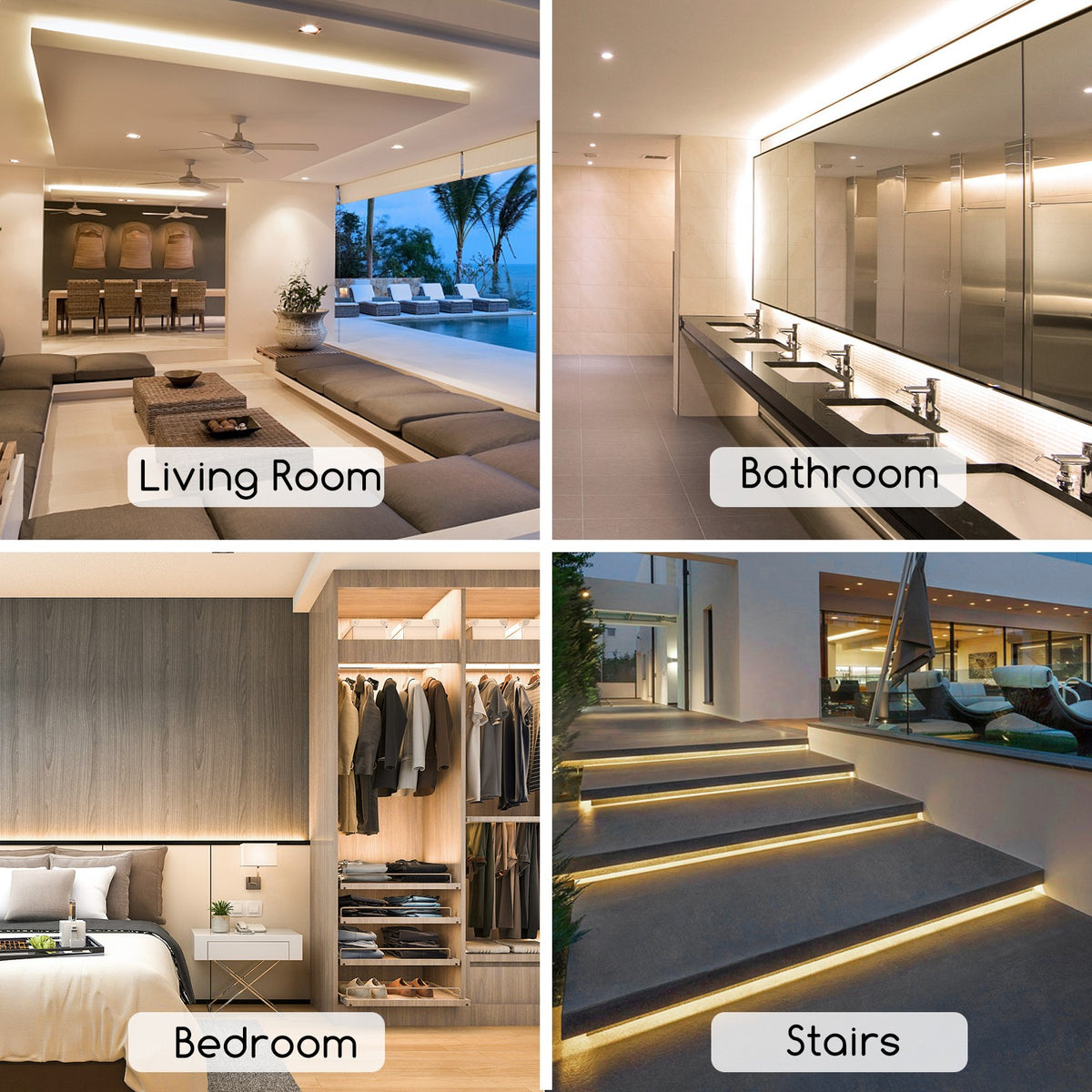 Striscia Led 220V 2835 IP65 8W Metro 10mm Luce Calda 3000K