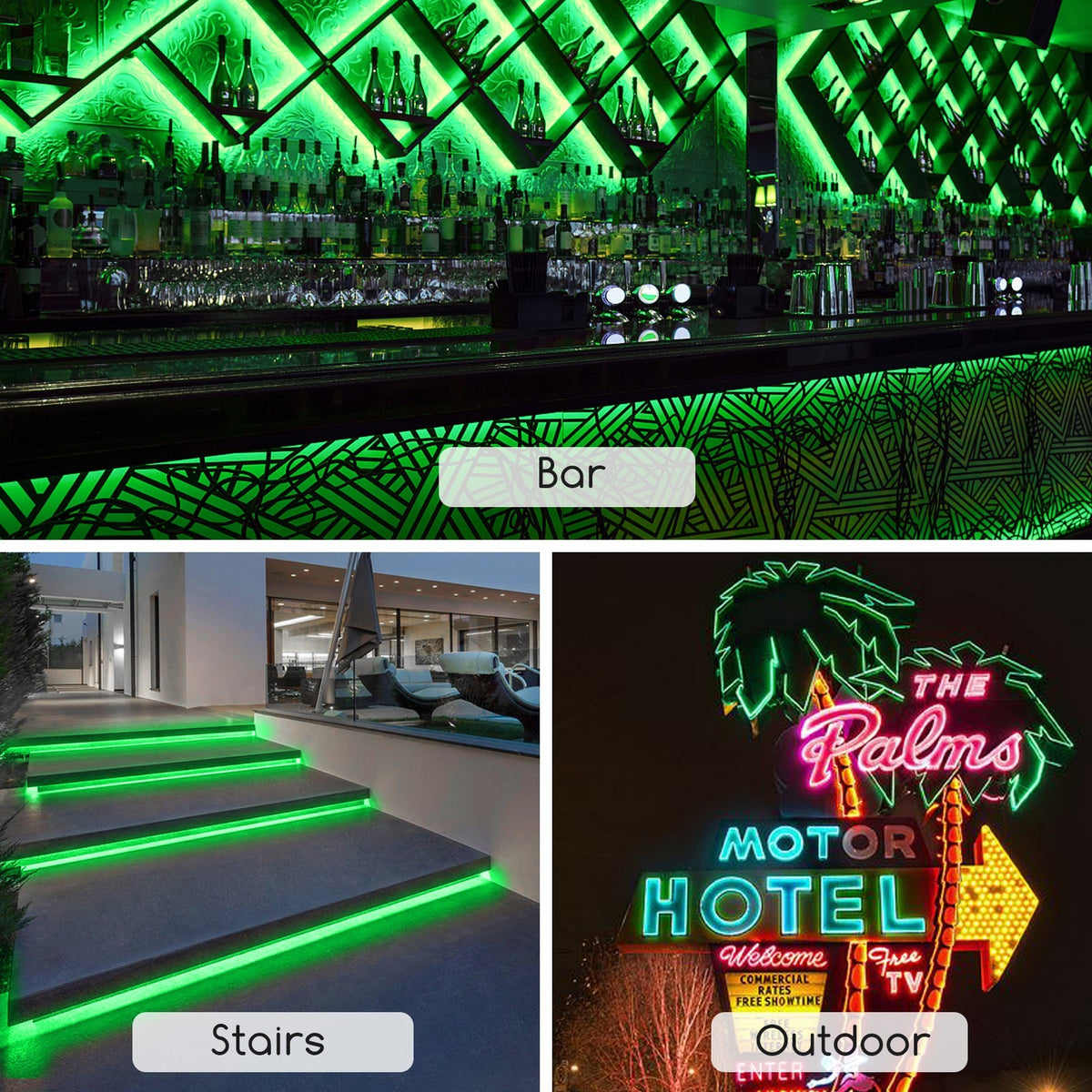 Striscia Led ARIEL 220V 2835 IP65 7W Al Metro Luce Verde 120 Led/mt