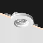 KIT 18 Portafaretti Gesso Ceramico Slim Rotondo da Incasso + 18 Lampadine GU10