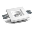 KIT 18 Portafaretti Gesso Ceramico Slim Quadrato da Incasso + 18 Lampadine GU10