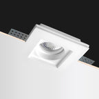 KIT 18 Portafaretti Gesso Ceramico Slim Quadrato da Incasso + 18 Lampadine GU10