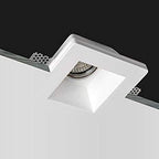 KIT 15 Portafaretti Gesso Ceramico Quadrato da Incasso + 15 Lampadine GU10