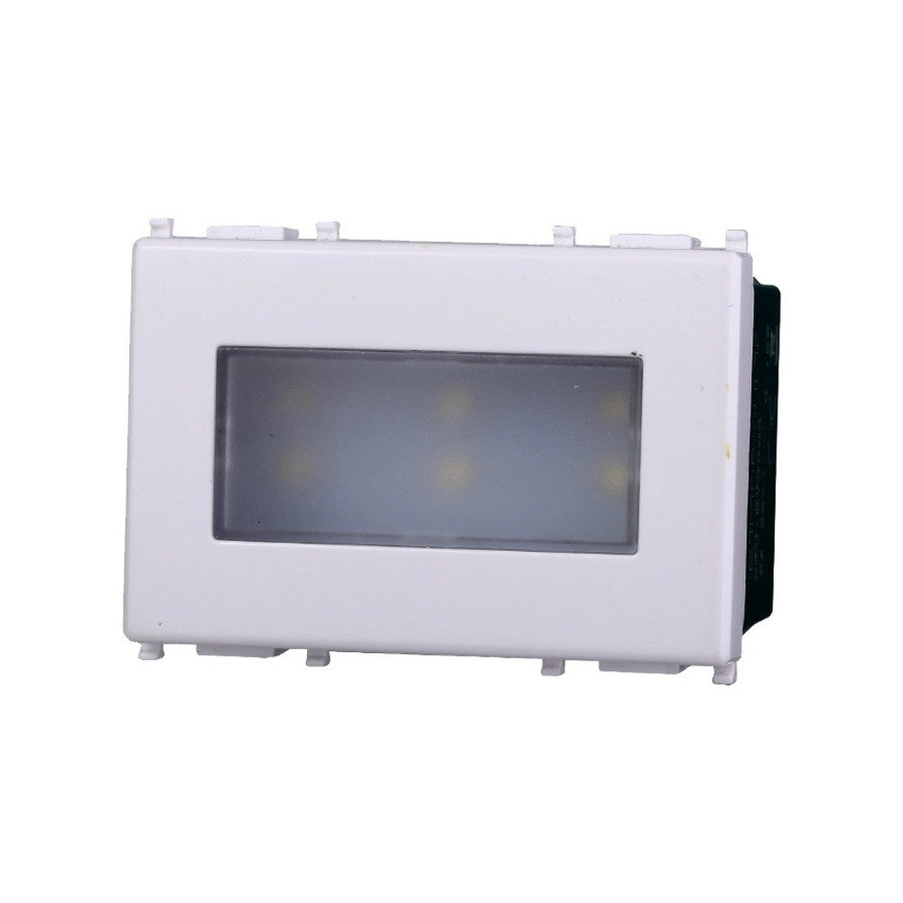Segnapasso Led 3 moduli 2,4W da incasso per scatola 503 bianco IP20 3000K Compatibile Vimar Plana