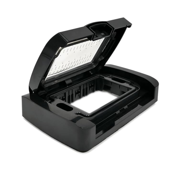Placca Copertura Stagna Idrobox 3 Moduli Nera IP55 Compatibile Con Vimar Plana