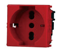 Presa Schuko 2P+T 16A 250V Rossa Compatibile Vimar Plana