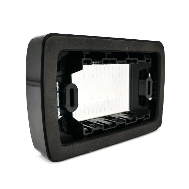 Placca Idrobox IP55 3 Posti Nera Compatibile Bticino Matix