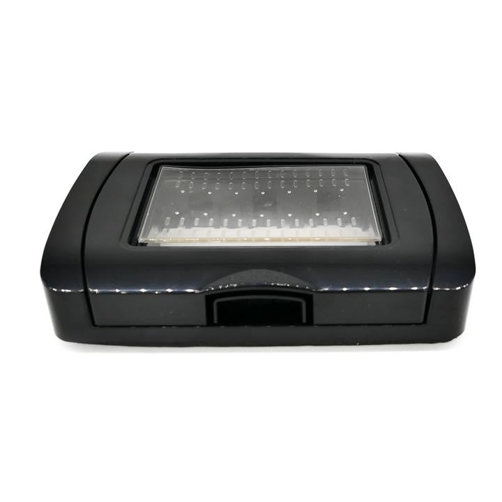 Placca Idrobox IP55 3 Posti Nera Compatibile Bticino Matix