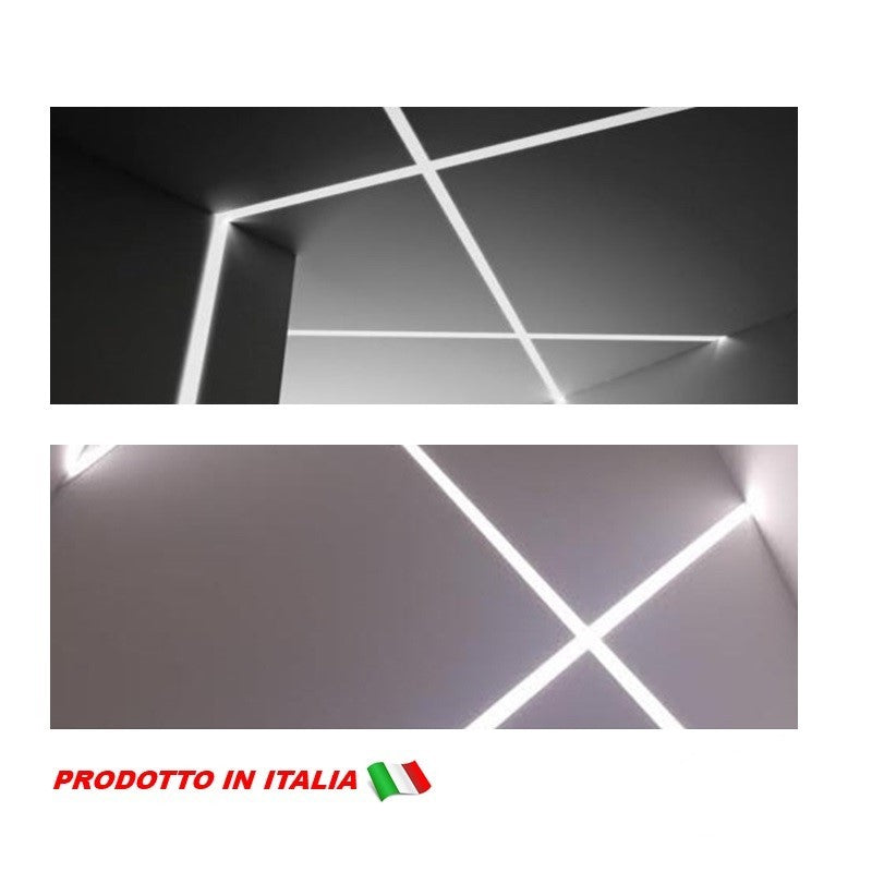 Raccordo a X Per Taglio Luce 2mt x 20cm in Cartongesso Cover Opale