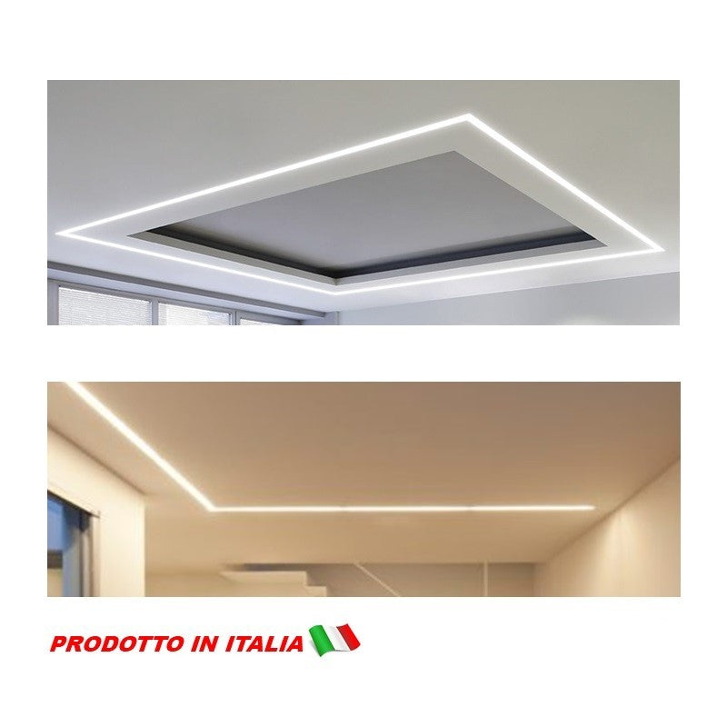 Raccordo a 90° Per Taglio Luce 2mt x 20cm in Cartongesso Cover Opale