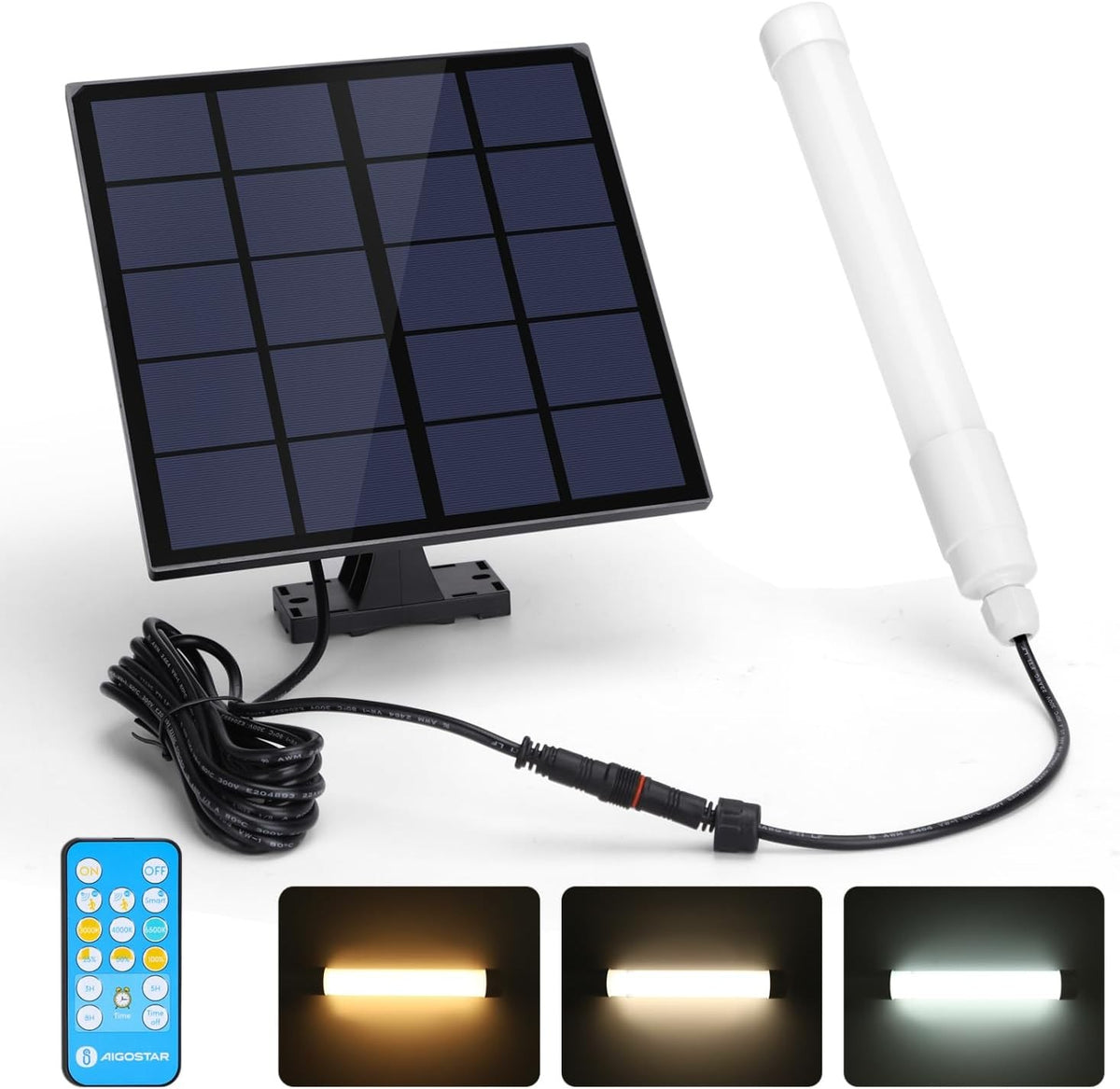 Tubo Led Solare CCT 50W Cavo 3mt 6500K IP65 Con Telecomando