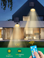 Lampada Applique Led Solare + Movimento CCT 50W Cavo 3mt 6500K IP65 Con Telecomando