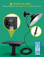 Lampada Applique Led Solare + Movimento CCT 50W Cavo 3mt 6500K IP65 Con Telecomando