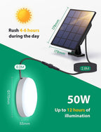 Plafoniera Led Solare CCT 50W Cavo 3mt 6500K IP65 Con Telecomando