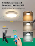 Plafoniera Led Solare CCT 50W Cavo 3mt 6500K IP65 Con Telecomando