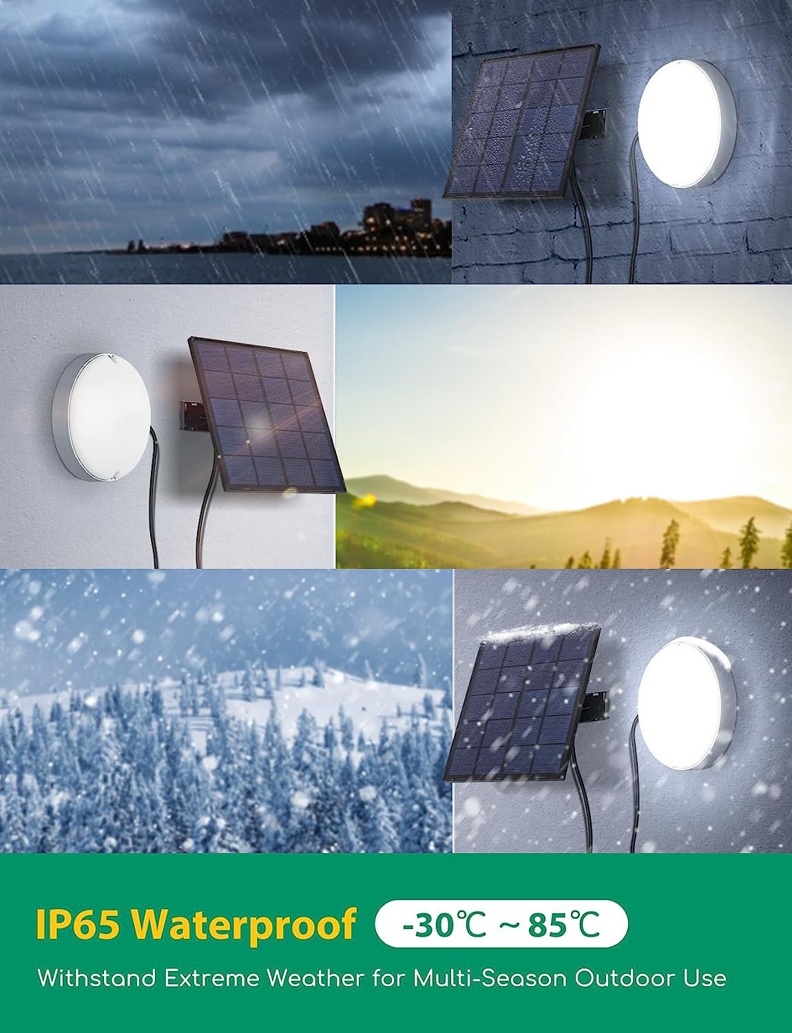 Plafoniera Led Solare CCT 50W Cavo 3mt 6500K IP65 Con Telecomando