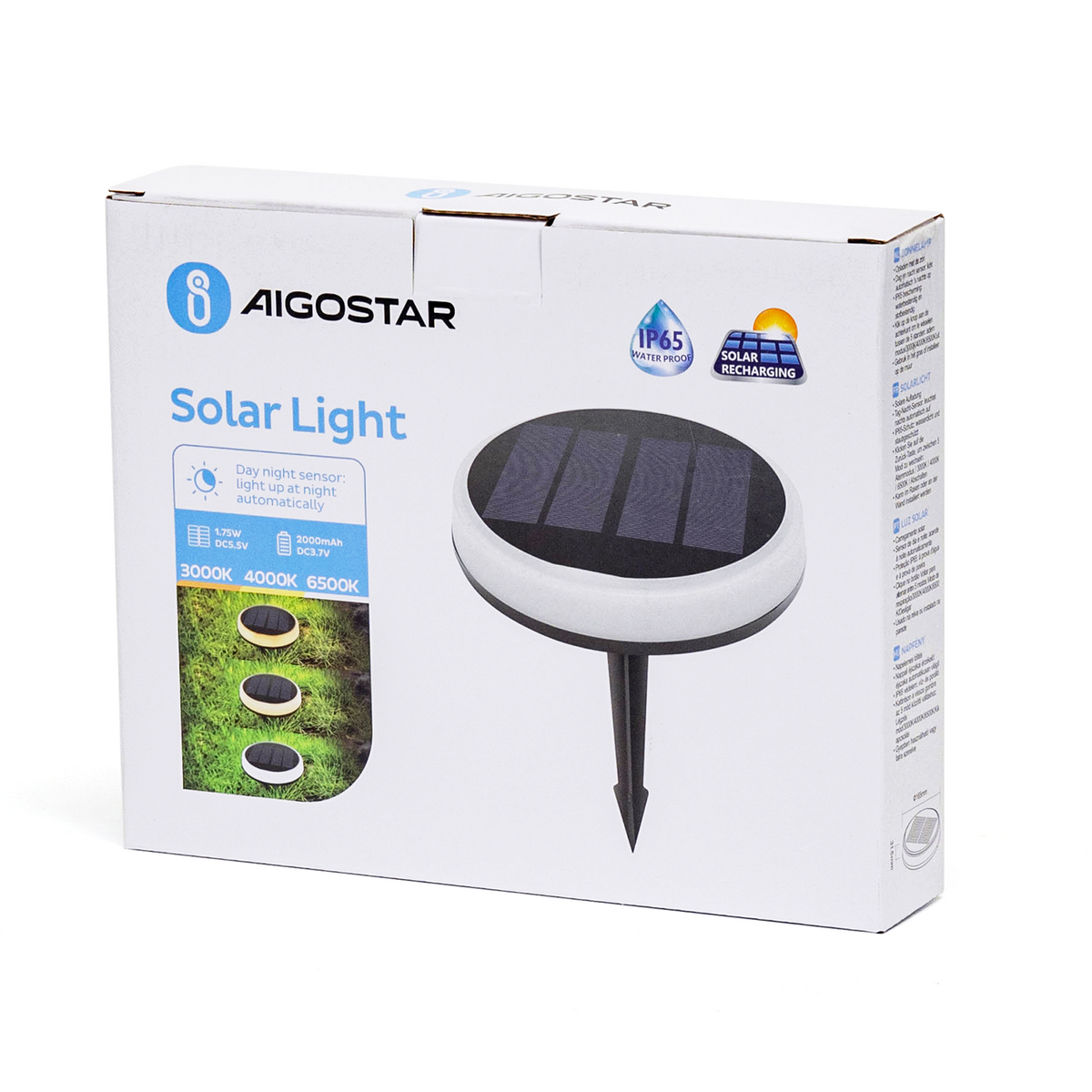 Segnapasso Led Solare Con Selettore CCT IP65 Installazione Terra o Parete