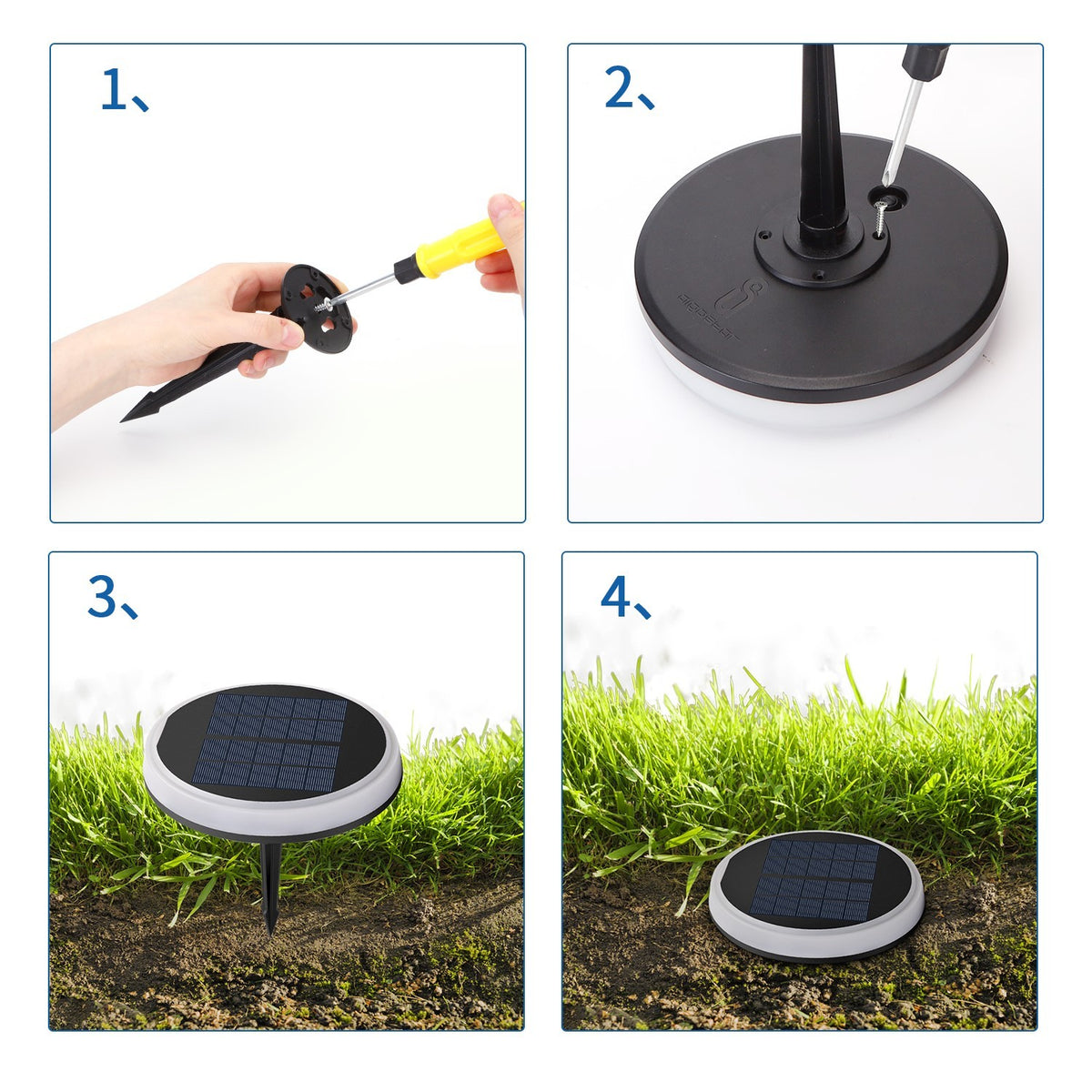 Segnapasso Led Solare Con Selettore CCT IP65 Installazione Terra o Parete