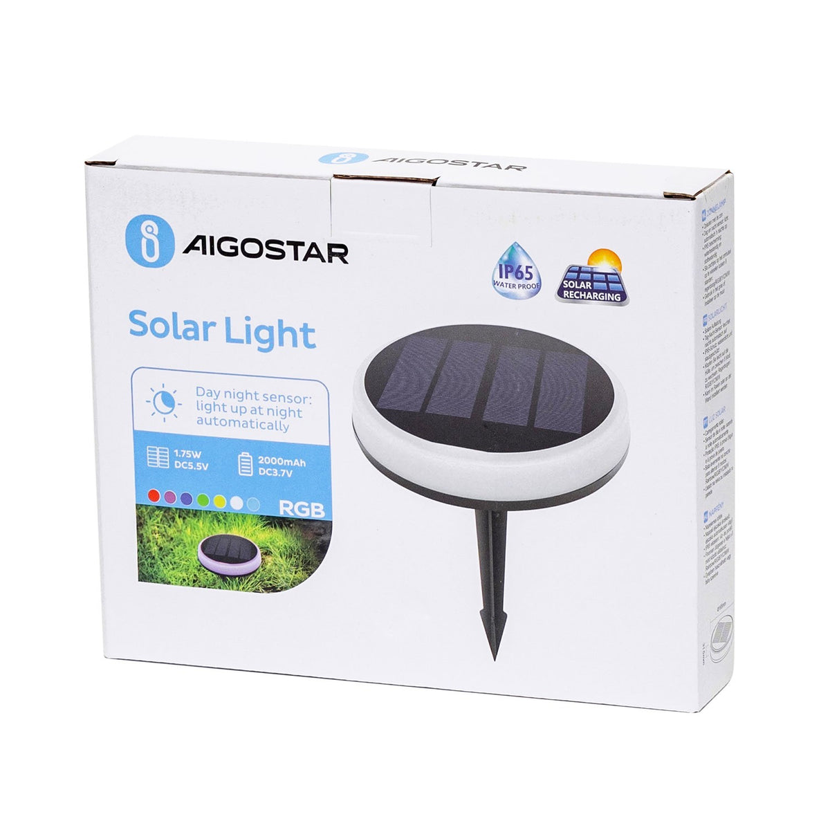 Segnapasso Led Solare RGB IP65 Installazione a Terra o Parete