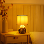 Aigostar Lampada da Tavolo Abat Jour in Ceramica E14 colore Marmo