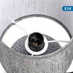 Aigostar Lampada da Tavolo Abat Jour in Ceramica E14 colore Grigio Scuro