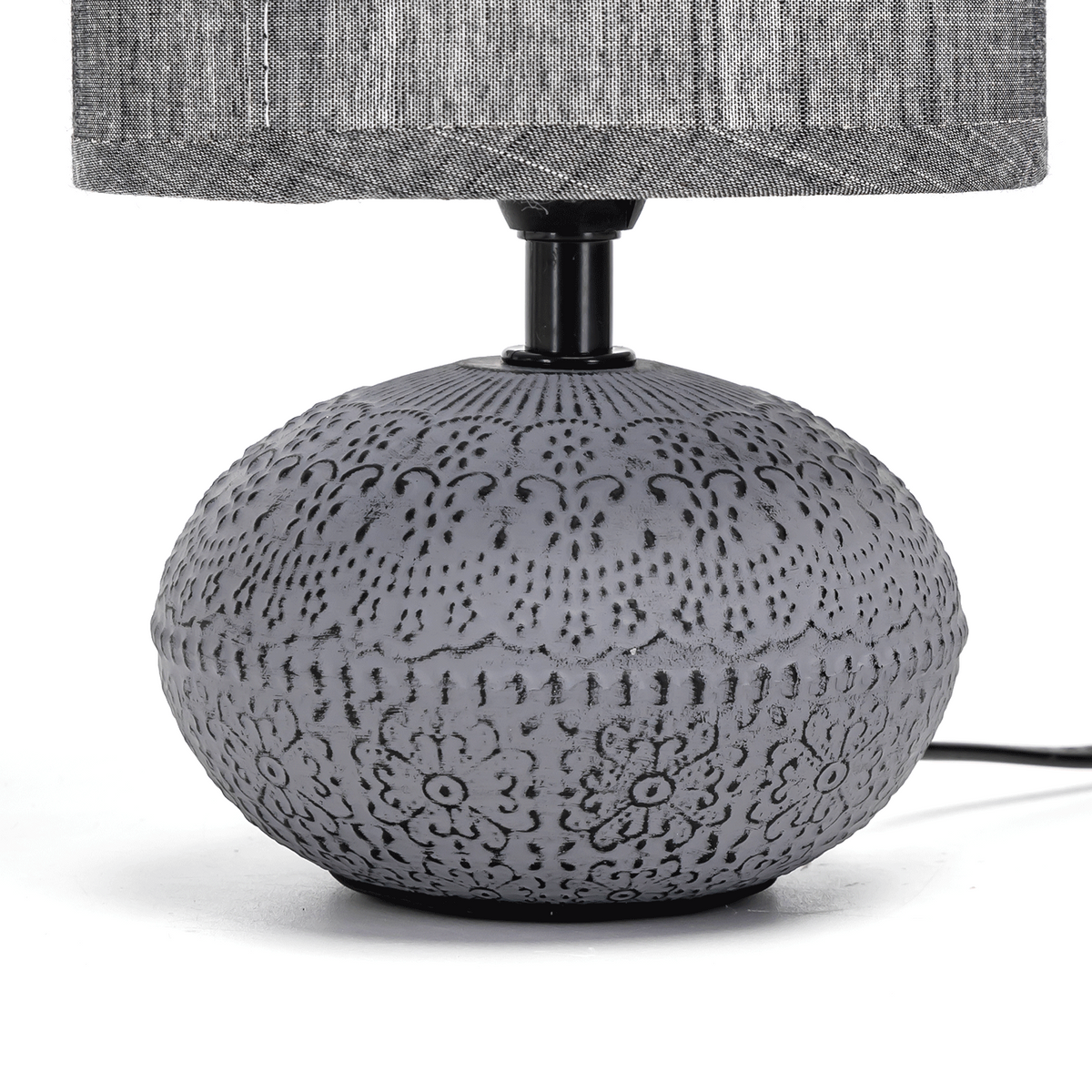 Aigostar Lampada da Tavolo Abat Jour in Ceramica E14 colore Grigio Scuro