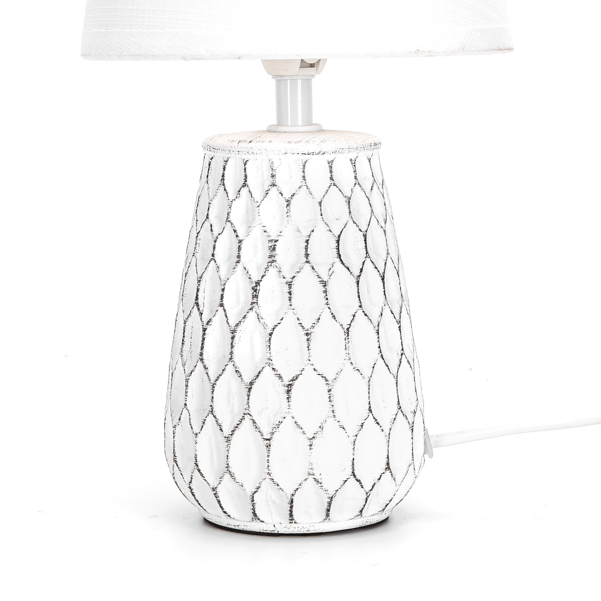 Aigostar Lampada da Tavolo Abat Jour in Ceramica E14 colore Bianco