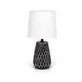 Aigostar Lampada da Tavolo Abat Jour in Ceramica E14 colore Bianco e Nero