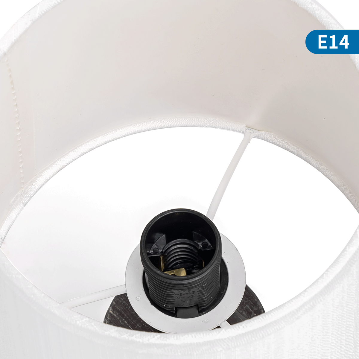 Aigostar Lampada da Tavolo Abat Jour in Ceramica E14 colore Bianco e Nero