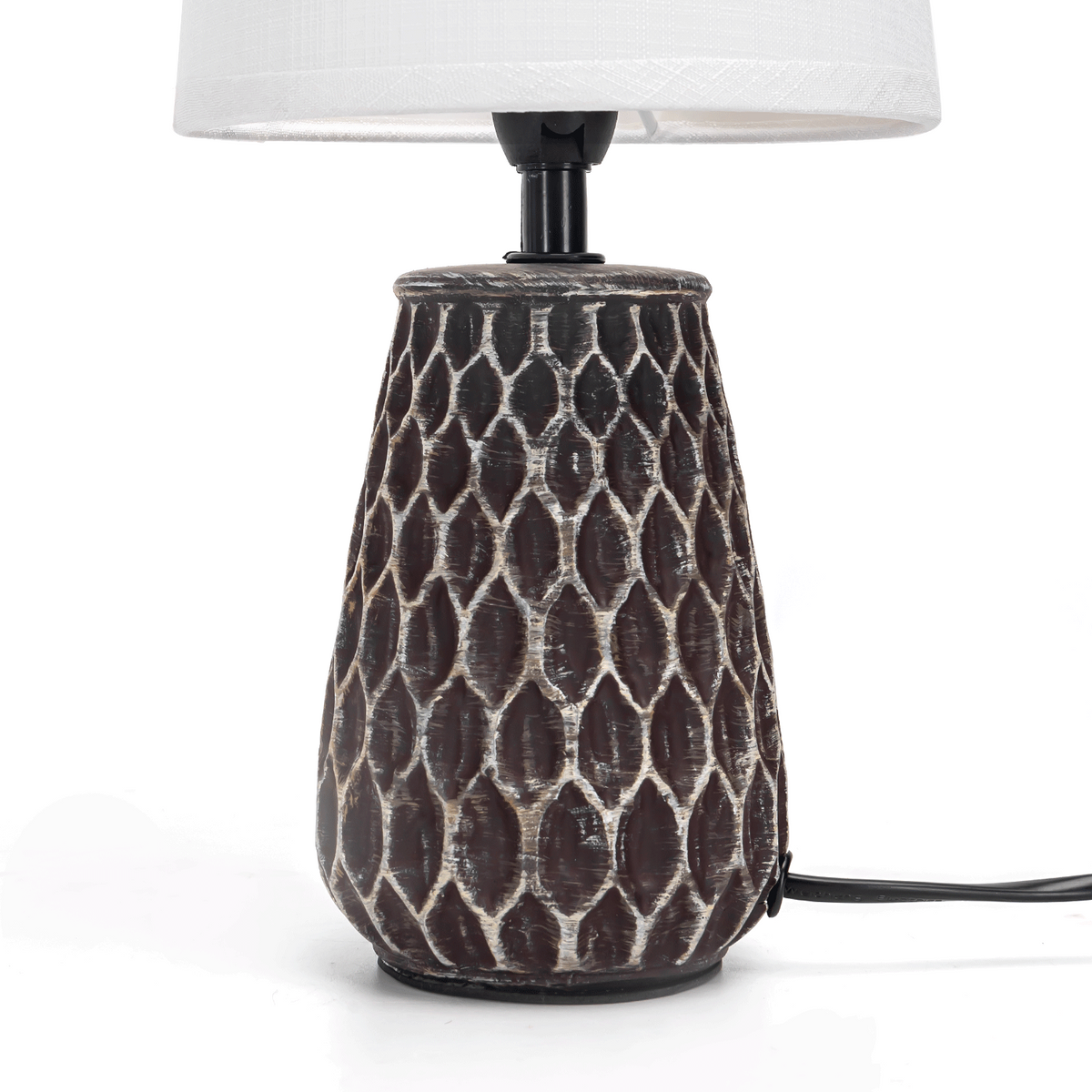 Aigostar Lampada da Tavolo Abat Jour in Ceramica E14 colore Bianco e Nero