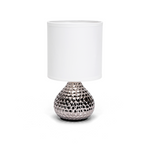 Aigostar Lampada da Tavolo Abat Jour in Ceramica E14 colore Silver
