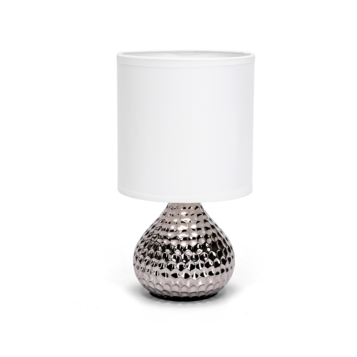 Aigostar Lampada da Tavolo Abat Jour in Ceramica E14 colore Silver