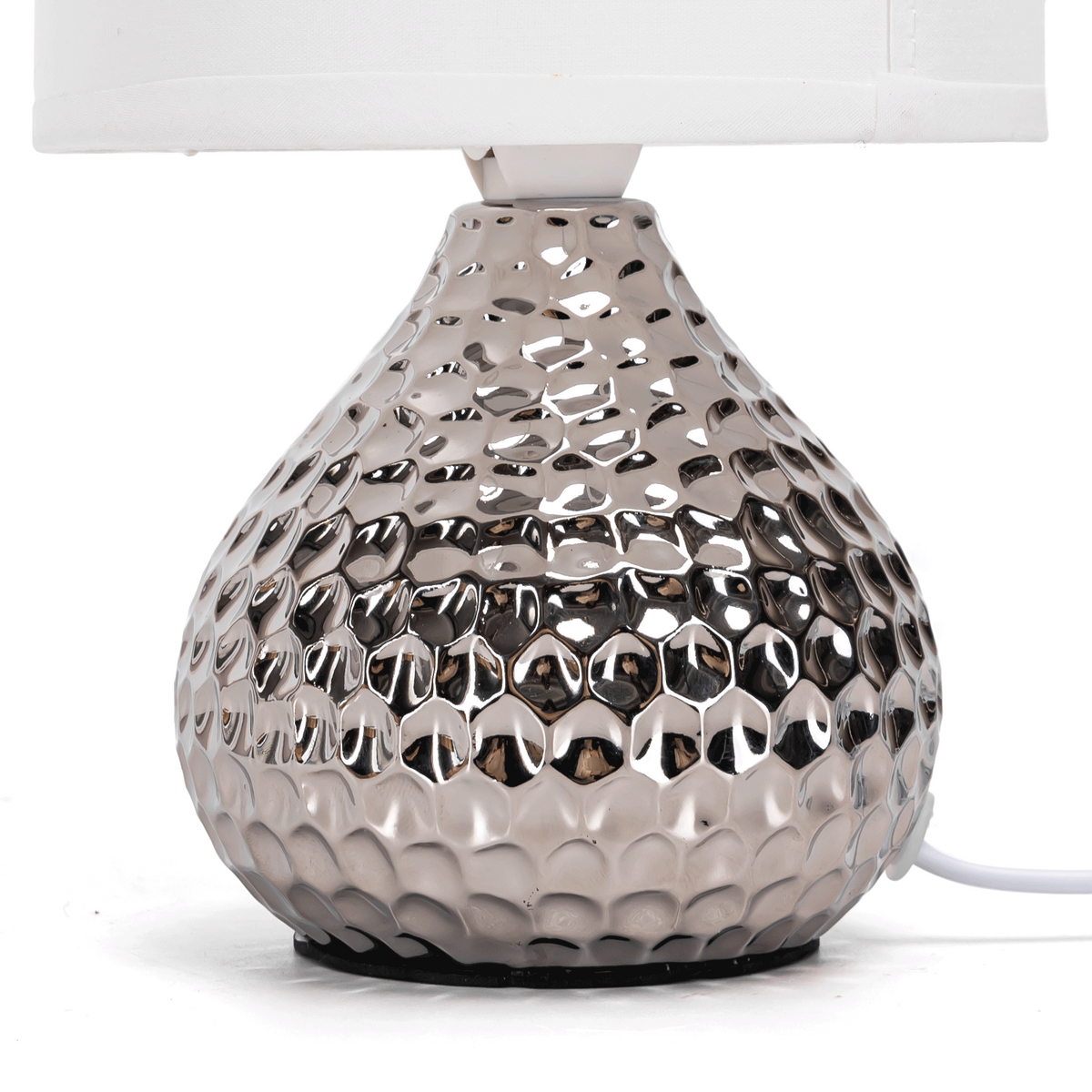 Aigostar Lampada da Tavolo Abat Jour in Ceramica E14 colore Silver