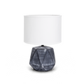 Aigostar Lampada da Tavolo Abat Jour in Ceramica E14 Bianco e Grigio Scuro